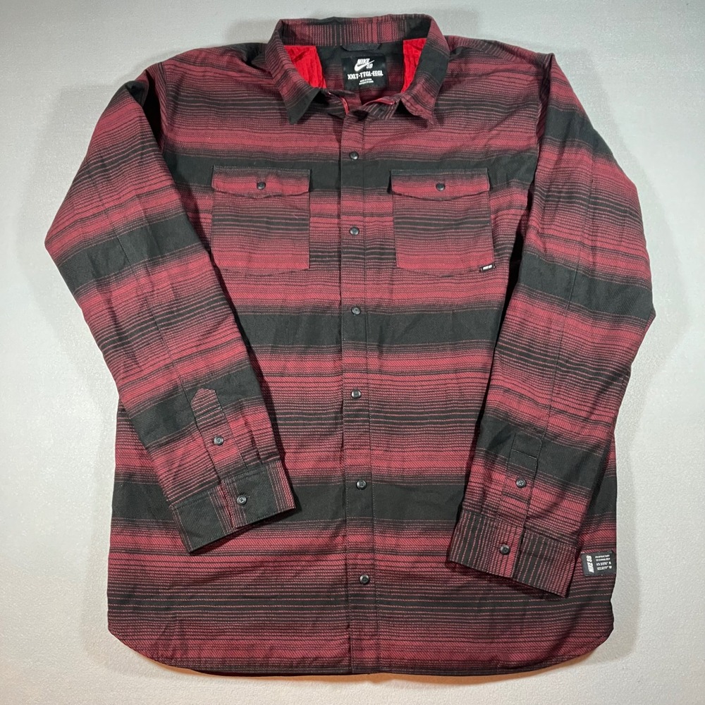 Nike SB XXL Thermal Lined Holgate Flannel Shirt Jacket Red Black Skate Streewear